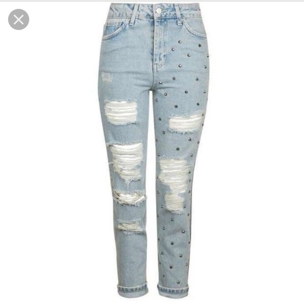 Topshop - Studded Mom Jeans